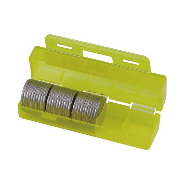 （まとめ） オープン工業 ケース（50枚整理 収納 ）100円硬貨用 黄 M-100 1個 【×50セット】 送料無料 まとめ） オープン工業 コインケース（50枚収納）100円硬貨用 黄 M-100