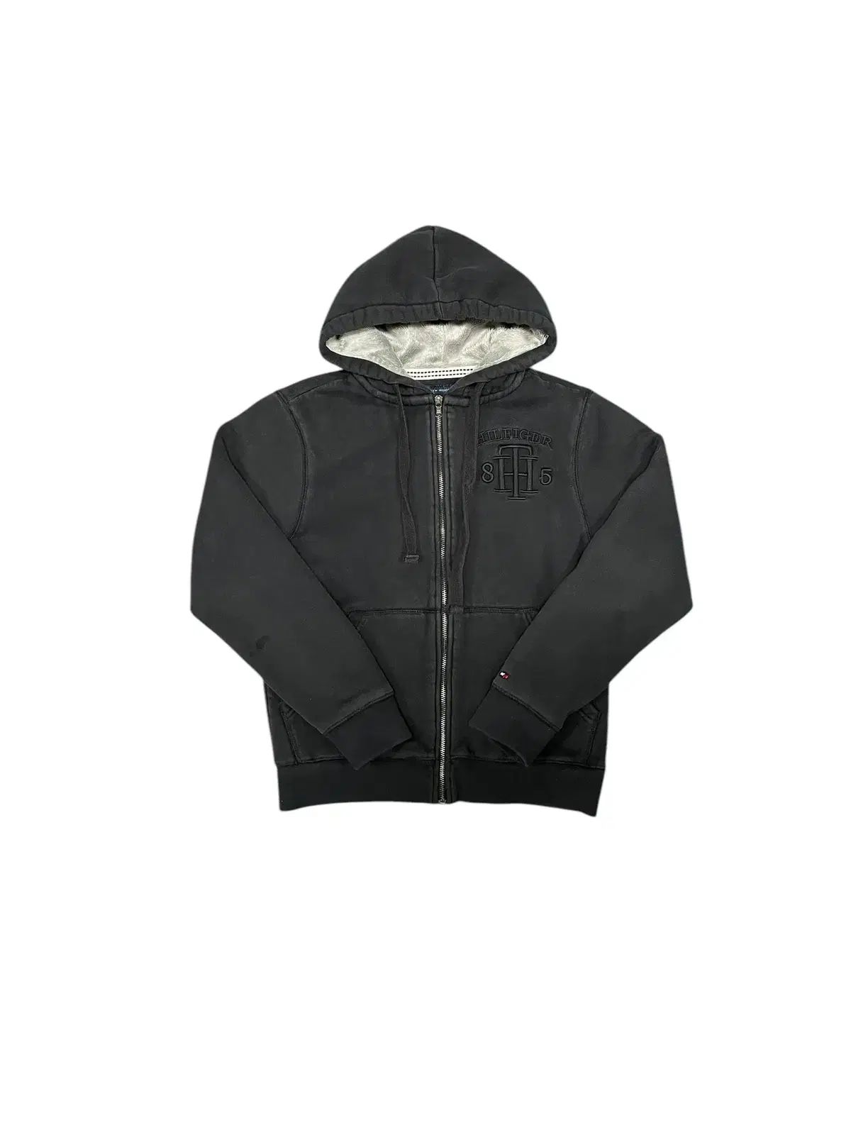 TOMMY HILFIGER フリースフリース フード付き ジップアップパーカー XS