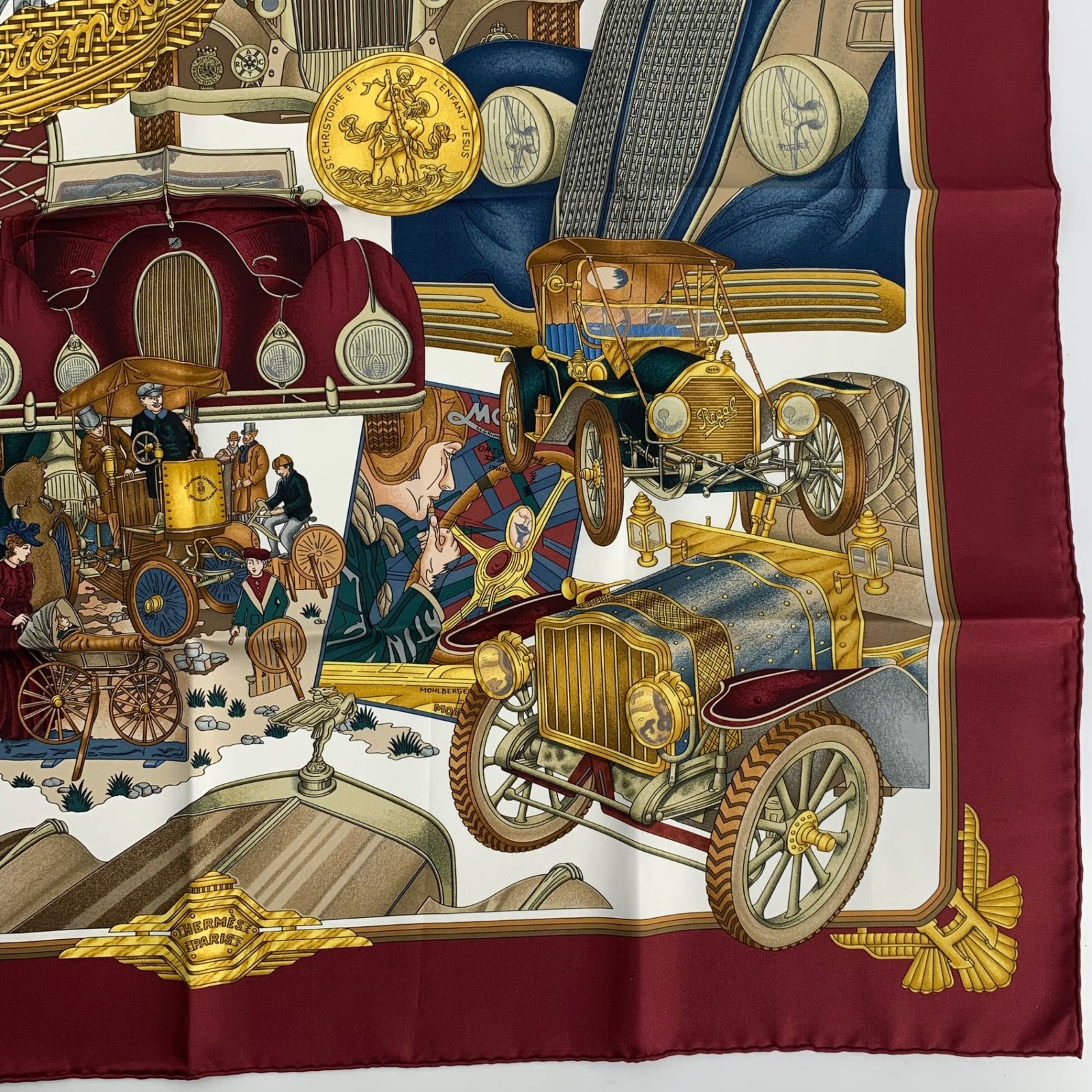 未使用級 HERMES エルメス カレ 90 Automobile オートモービル 自動車