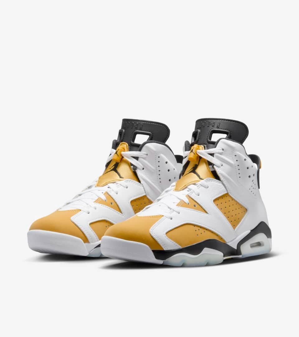 NIKE AIR JORDAN 6 RETRO WHITE/YELLOW OCHRE-BLACK