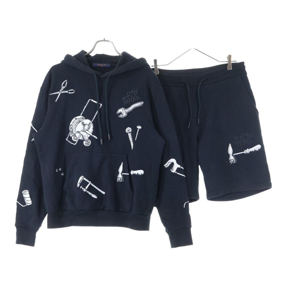 LOUIS VUITTON ルイヴィトン 23SS マルチツールエンブロイダード プルオーバーパーカー LVマルチツール エンブロイダリーショートパンツ セットアップ RM231 IHN HOY75W RM231 IHN HOY90W