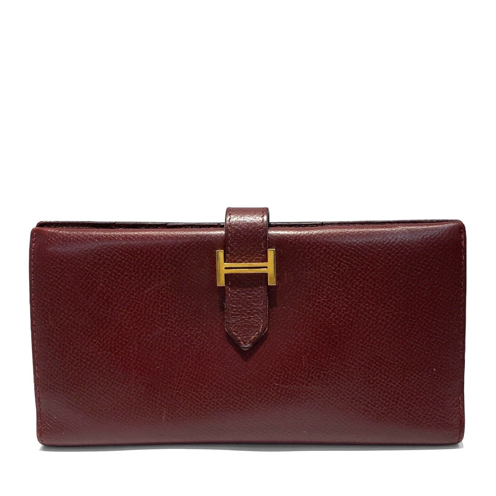 HERMES (エルメス) ベアンクラシック シェーブル ウォレット 長財布 二 