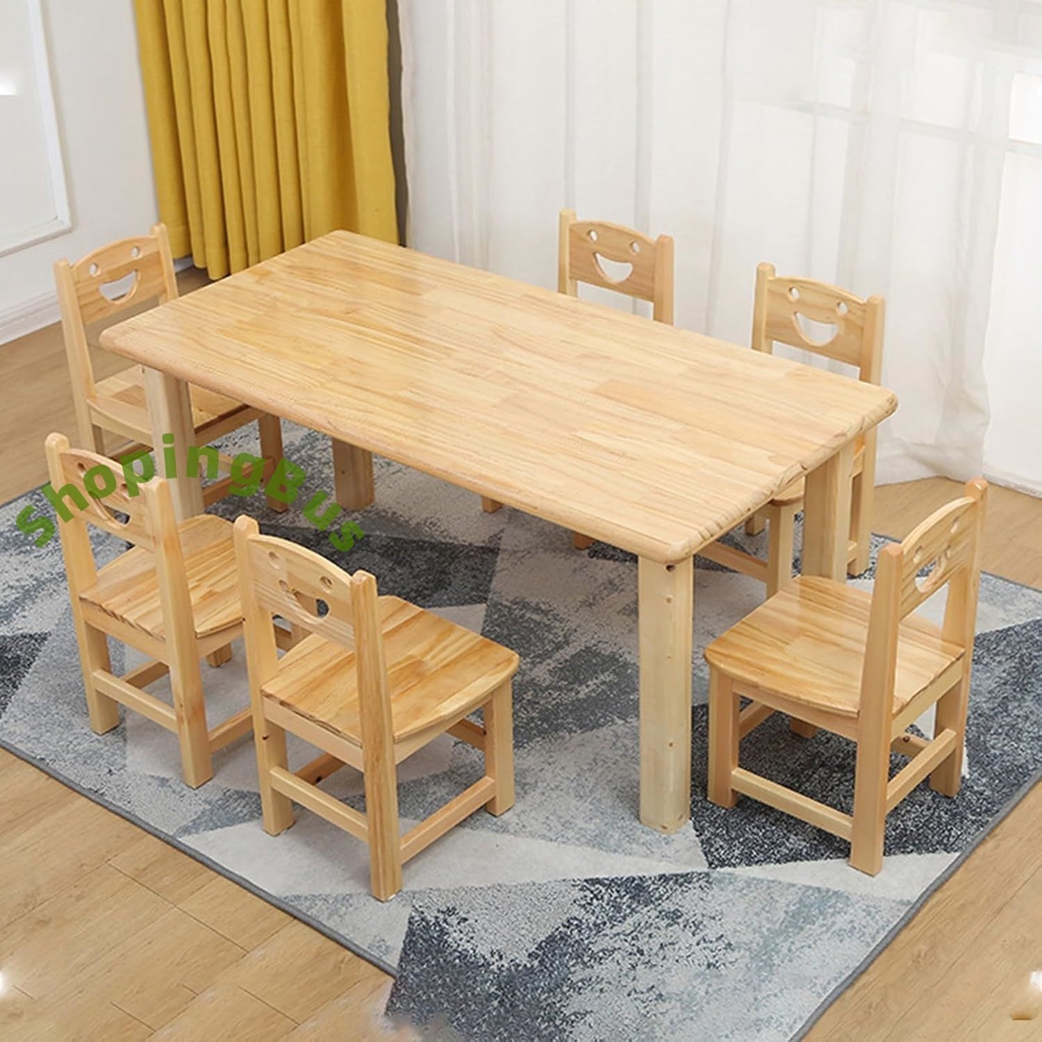 キッズアートテーブルと椅子セット 幼児 机 キッズテーブル 幼児 強力な耐荷重能力 子供用テーブルと椅子 子供用ゲームテーブル 堅固でしっかりした 子供用テーブル 学習テーブルセット 無垢材