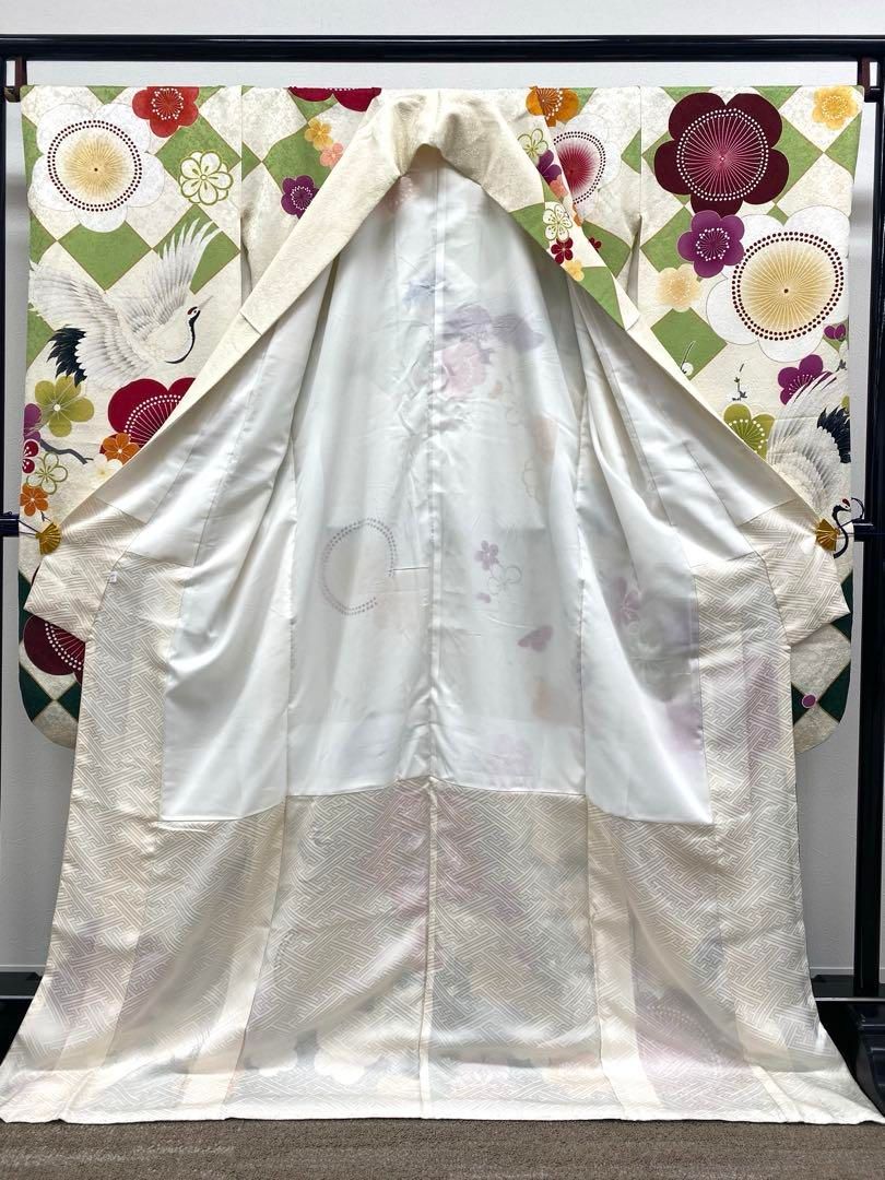 振袖 豪華 刺繍 金駒 鶴 紋意匠 身丈170cm 撥水加工済 振袖 豪華 刺繍 金駒 鶴 紋意匠 身丈170cm 撥水加工済