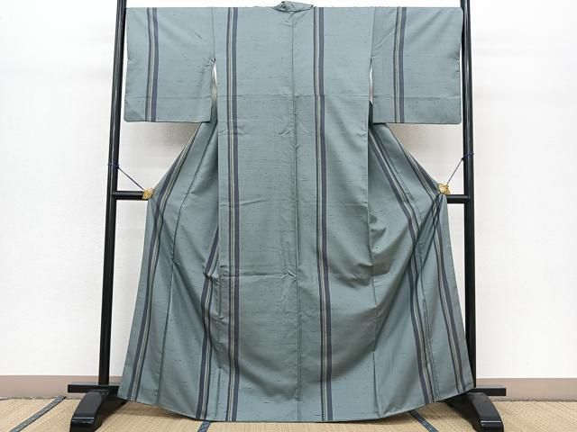 平和屋着物○石川県指定無形文化財 牛首紬 白山工房 手織り 間道  