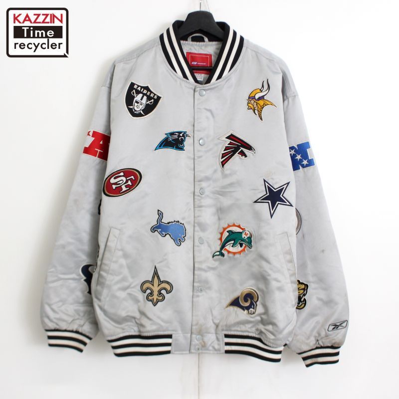 00s Reebok NFL チーム ロゴ ワッペン ナイロン スタジャン メンズ 