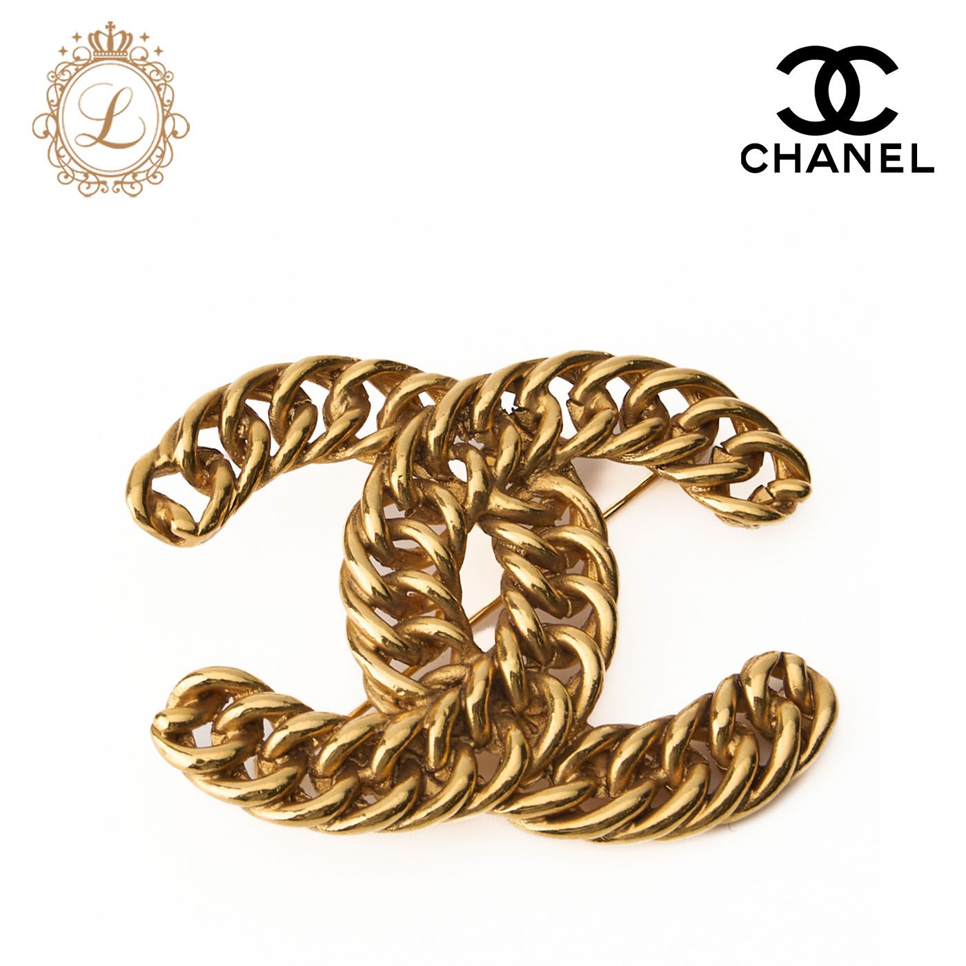 CHANEL シャネル ココマーク チェーン ブローチ 1107 GP（ゴールドメッキ） ゴールド ブローチ レディースブローチ ハイブランド【中古】【送料無料】