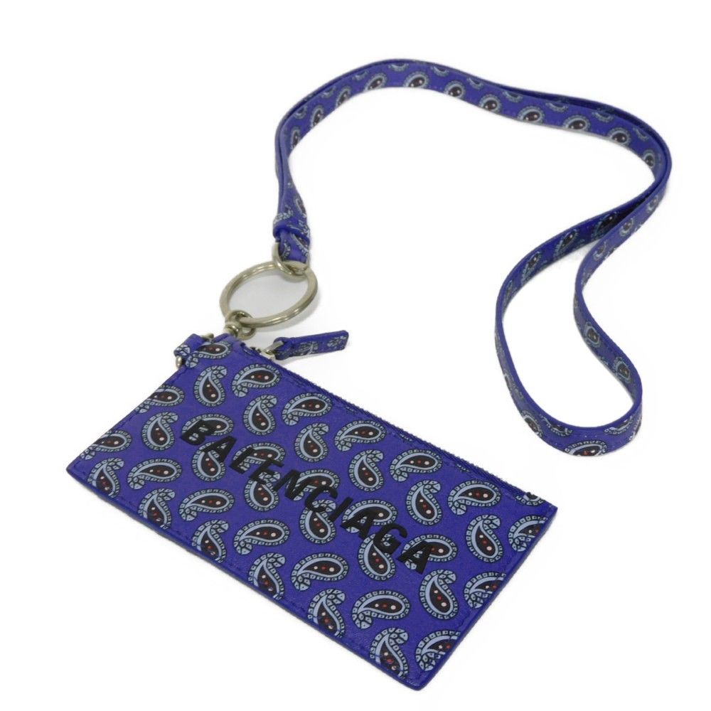 BALENCIAGA 花柄 ケース 紫 BALENCIAGA バレンシアガ ペイズリー キャッシュ カードケース