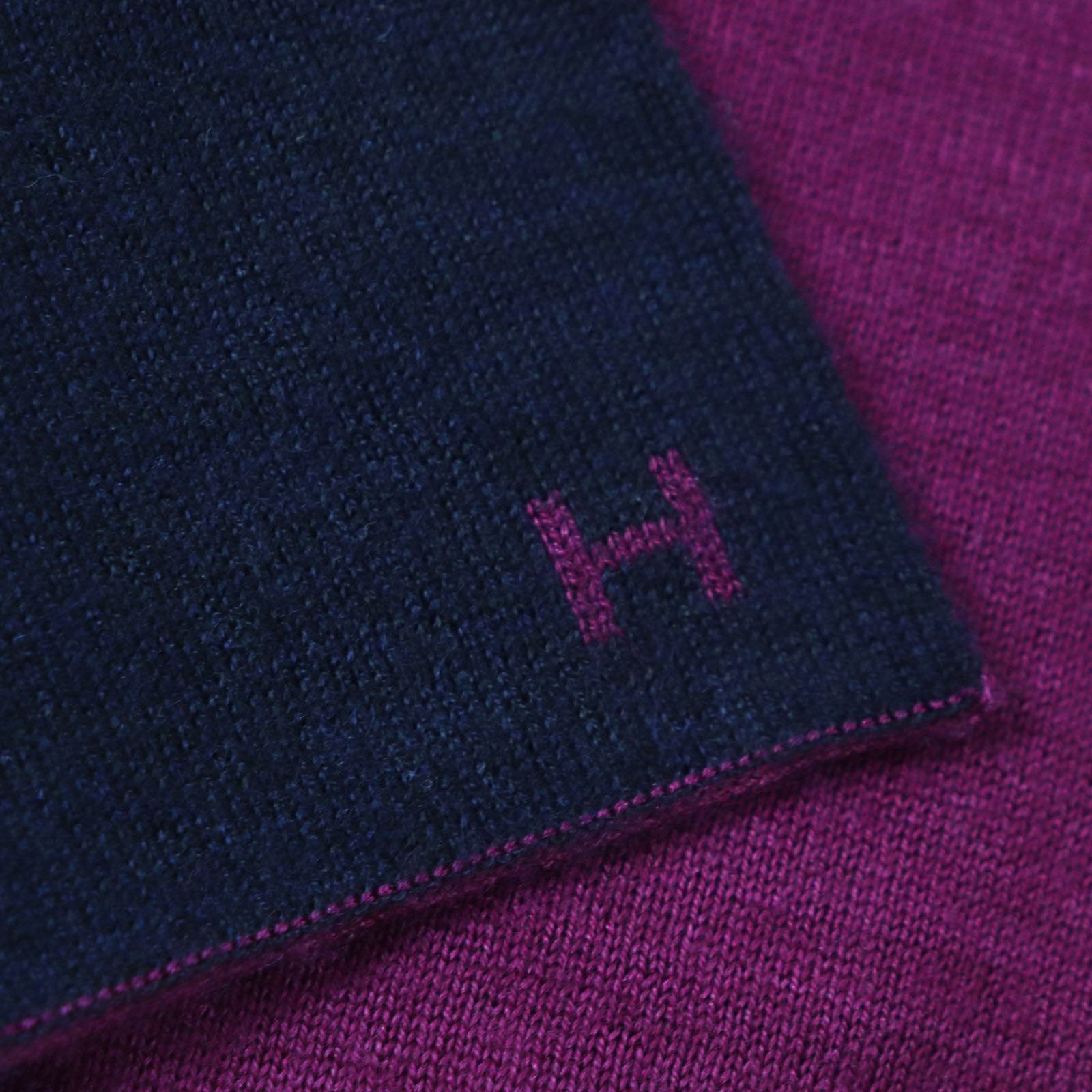 美品▽HERMES エルメス カシミヤ シルク Hロゴ リバーシブル