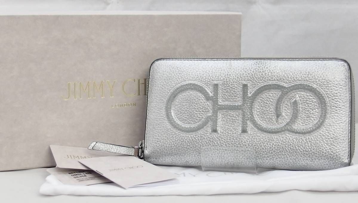 JIMMY CHOO ジミーチュウ ベッティーナ ラウンドファスナー シルバー 