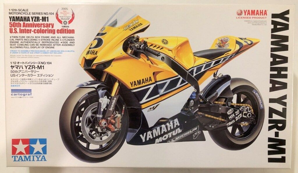 タミヤ 1|12オートバイシリーズNo.104 ヤマハ YZR-M1 50th記念USインター エディション 14104