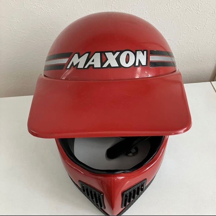 ビンテージヘルメット☆MAXON M-Lサイズ 80年代 バイザー付き フルフェイス モトクロス バイク モトヘル RAM AIRマクソン  MOTORS INC - メルカリ