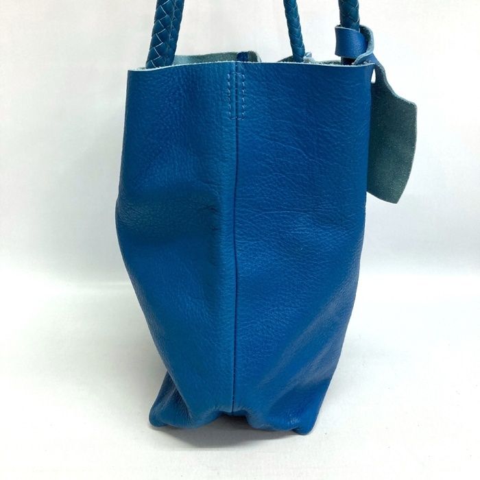 ☆HIROFU ヒロフ チェスタ Hロゴ レザー トートバッグ ブルー HIROFU