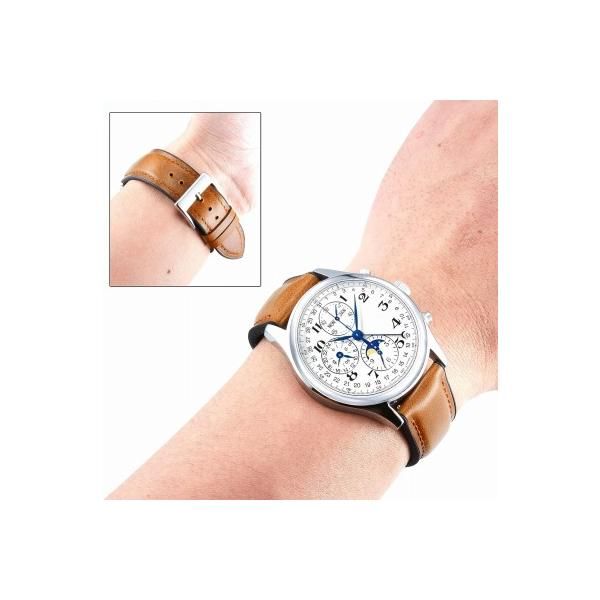 BINLUN 時計バンド 交換腕時計革ベルトレザーウオッチストッラプ 3色バックルセット12/14/16mm レディース レッド ブラック BINLUN 時計バンド 交換革ベルトレザーウオッチストッラプ 3色バックル