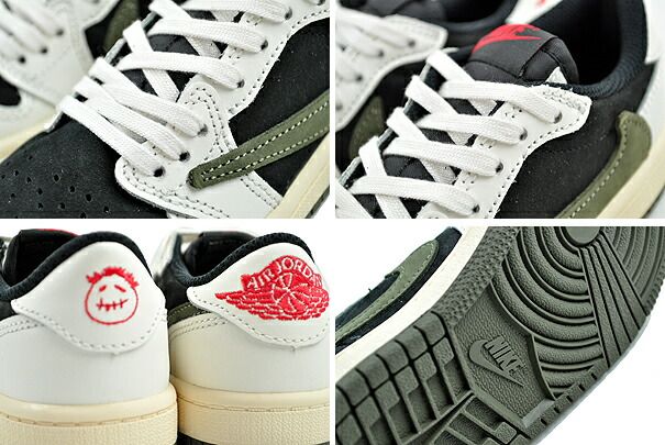 ナイキ ジョーダン1 ロー プレスクール トラビススコット NIKE JORDAN 1 LOW OG SP PS TRAVIS SCOTT sail/university red-black dz5909-106 キッズ OLIVE 0 OG Low 'Shy Pink' 13C