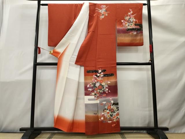 平和屋着物□訪問着 枝花文 暈し染め 金彩 正絹 逸品 DAAS7491xg