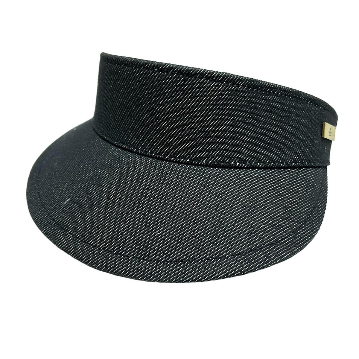 GUCCI グッチ サンバイザー S - ダークネイビー×ダークグリーン×レッド シェリー ウェブ コットン