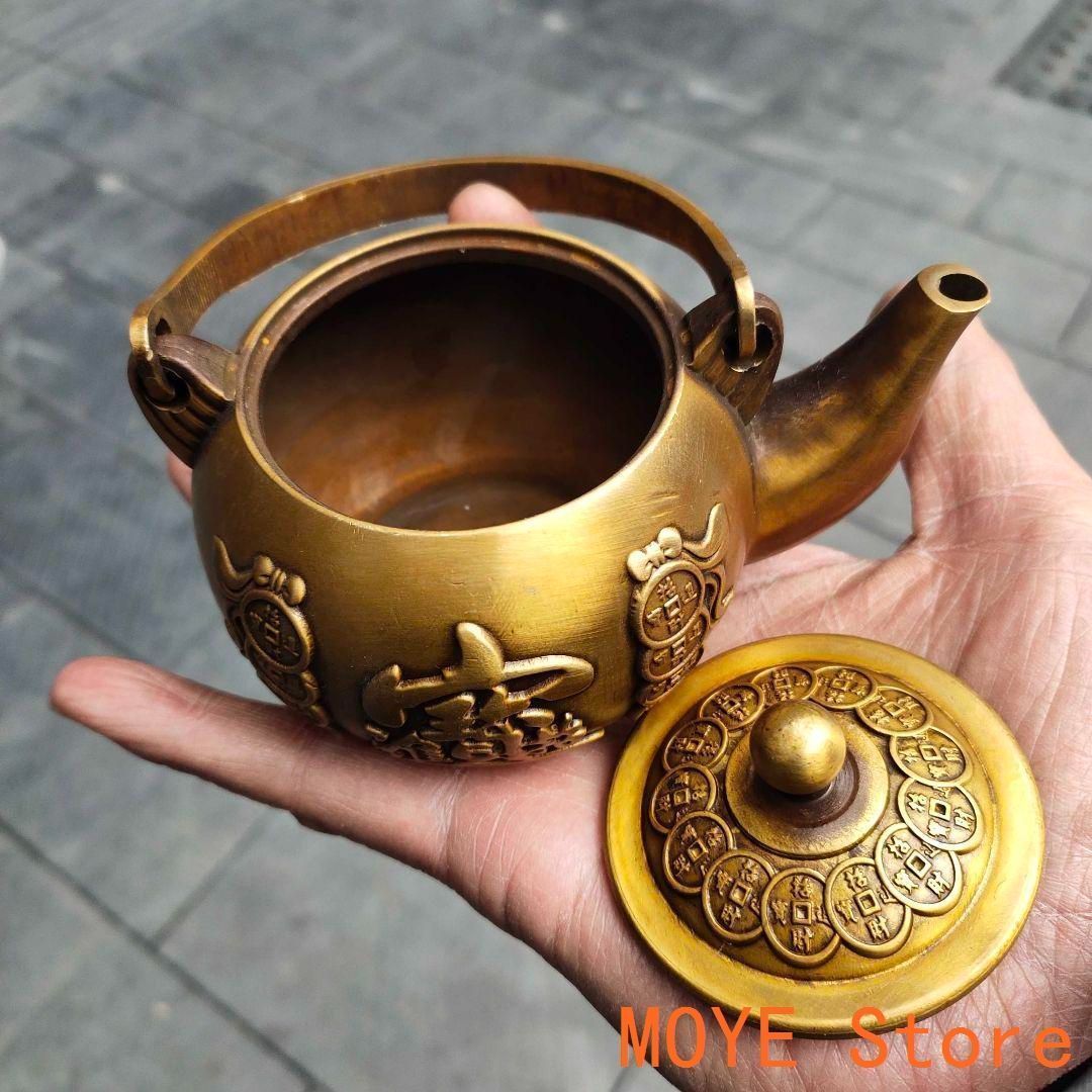 銅製 禅意茶壺 提梁壺 煎茶器 茶道具 工芸品 置物 銅製 禅意茶壺 提梁壺 煎茶器 茶道具 工芸品 置物 - メルカリ