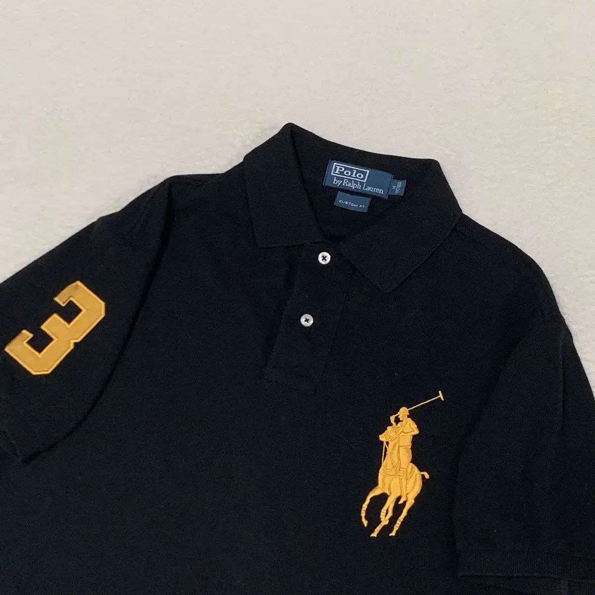 【チーフキーフ】Polo Ralph Lauren ビッグポニー ポロシャツ 黒 M ポロ Ralph Lauren(ラルフローレン) ビックポニー チーフ