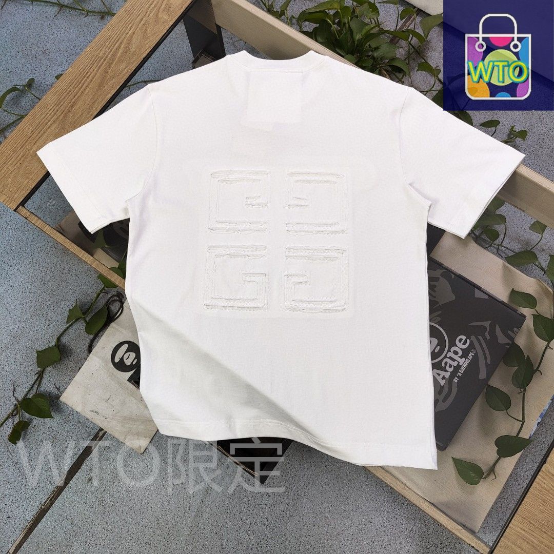 Givenchy メンズ＆レディース カジュアル ショートスリーブ Tシャツ ロゴプリント ブラック|ホワイト S-XL | ♥品 -WTO輸入1