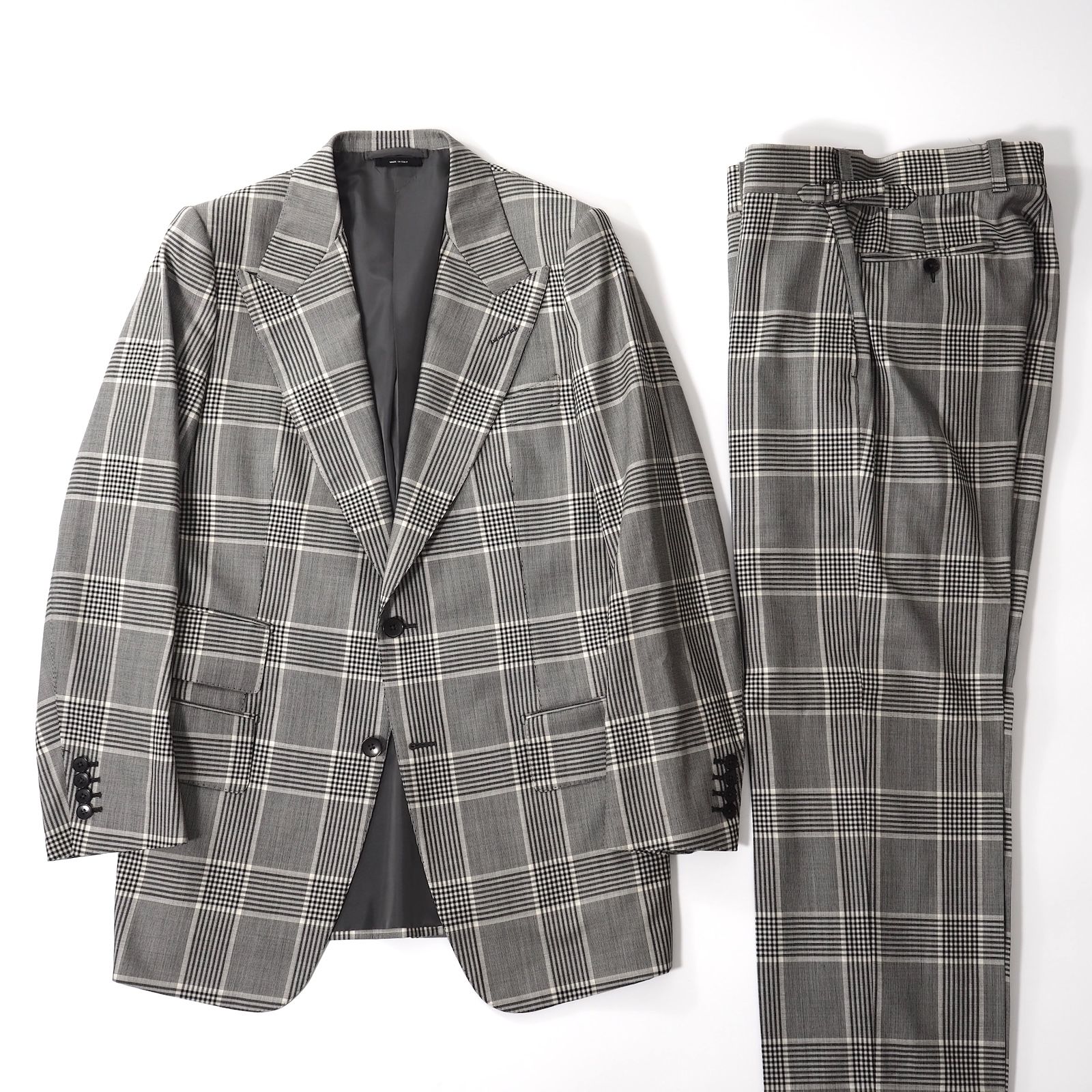 良品 トムフォード TOM FORD ウール カシミヤ ピークド チェック