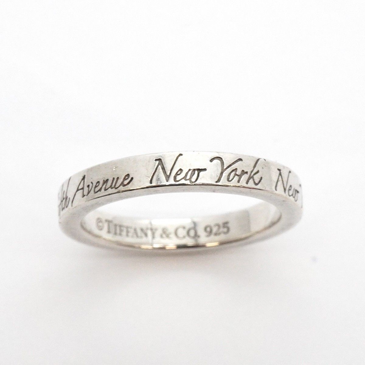 美品　Tiffany　ノーツ　ナロー　リング　シルバー　925　10号 Tiffany ティファニー ノーツ ナロー シルバー リング 10号 925