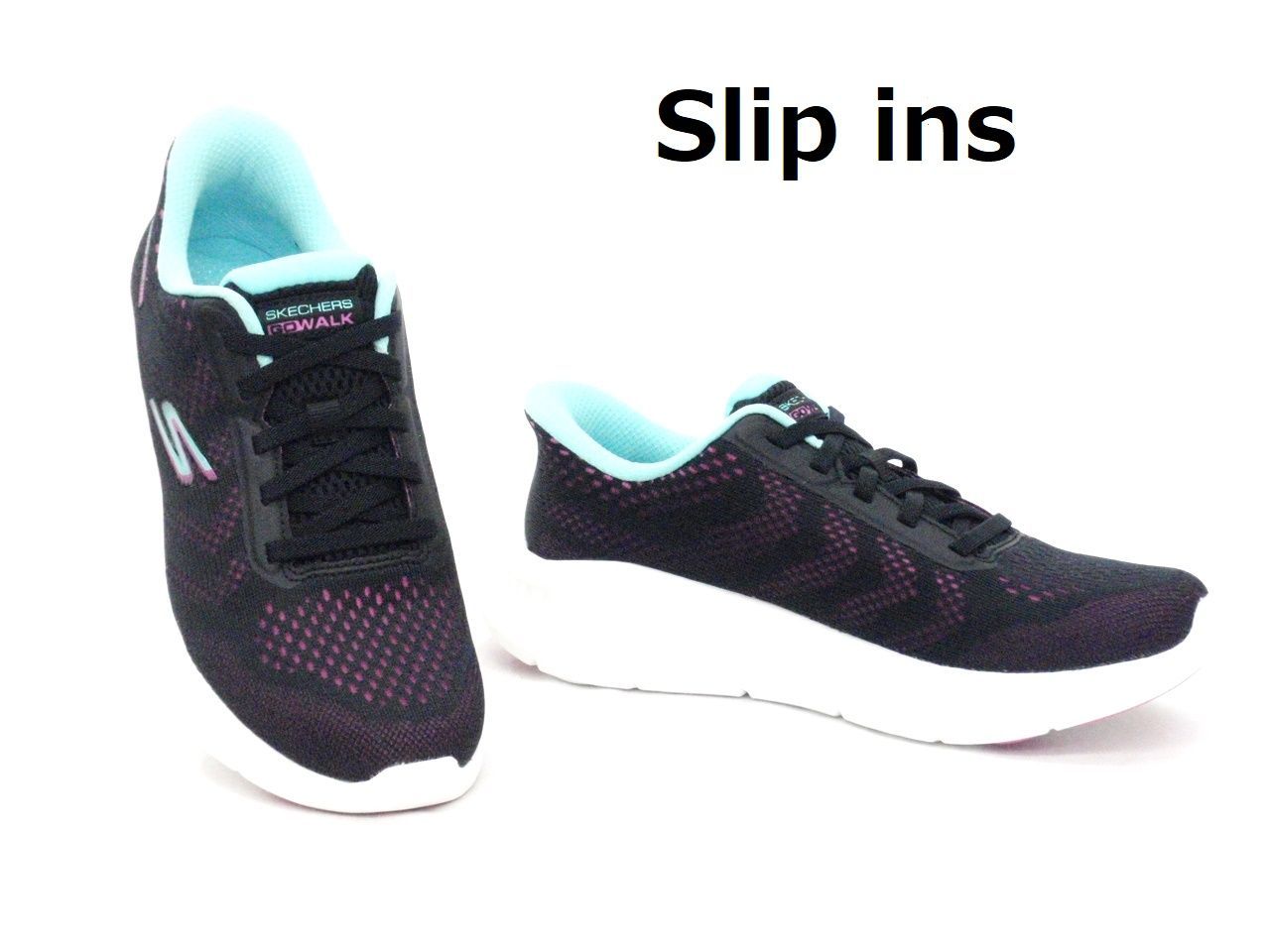 レディース スケッチャーズ SKECHERS スリップインズ 125643 ブラック|パープル 23.0cm US6 Slip ins