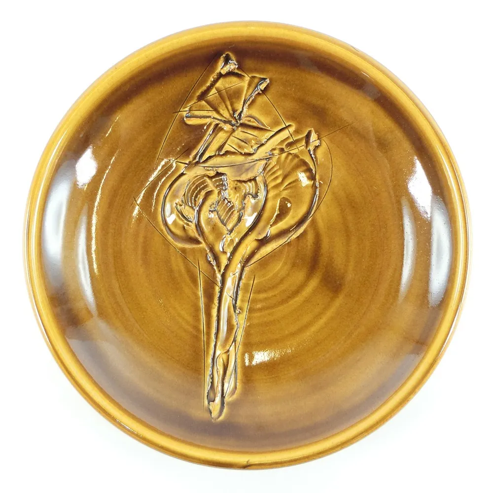 『今井政之』作　飾皿　釉彩海老　木箱付　直径約26cm　ヴィンテージ　刻印有り 今井政之』作 飾皿 釉彩海老 木箱付 直径約26cm ヴィンテージ