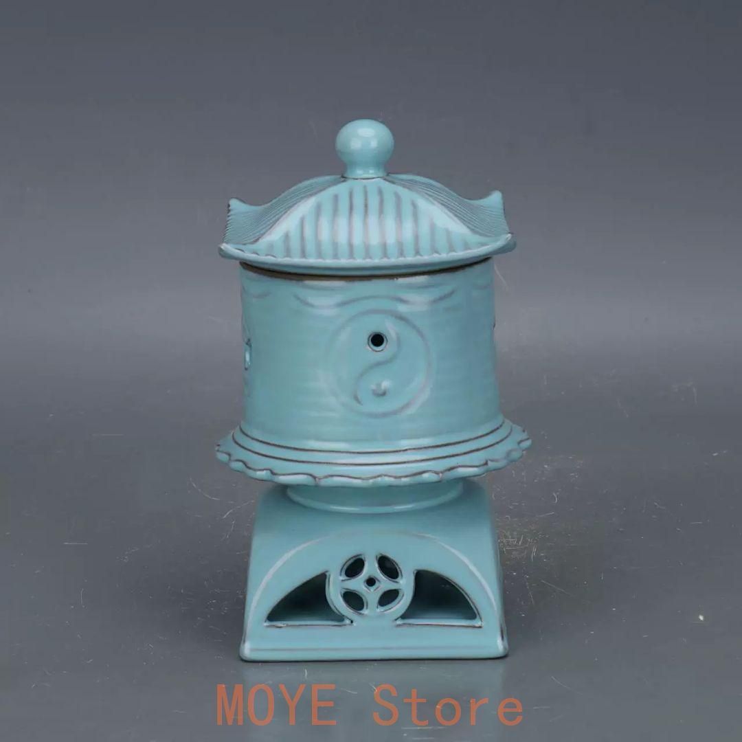 宋汝窯鉄胎刻八卦紋薫香炉 香道具 景徳鎮 陶磁器 装飾品 現代工芸品美術品 置物 宋汝窯鉄胎刻八卦紋薫香炉 香道具 景徳鎮 陶磁器 装飾品 現代