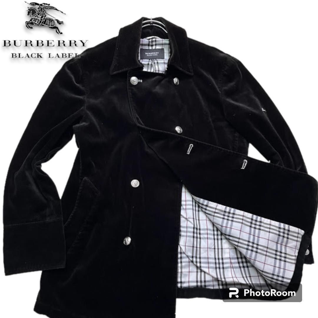 BURBERRY BLACK LABEL バーバリーブラックレーベル ピーコート M 銀