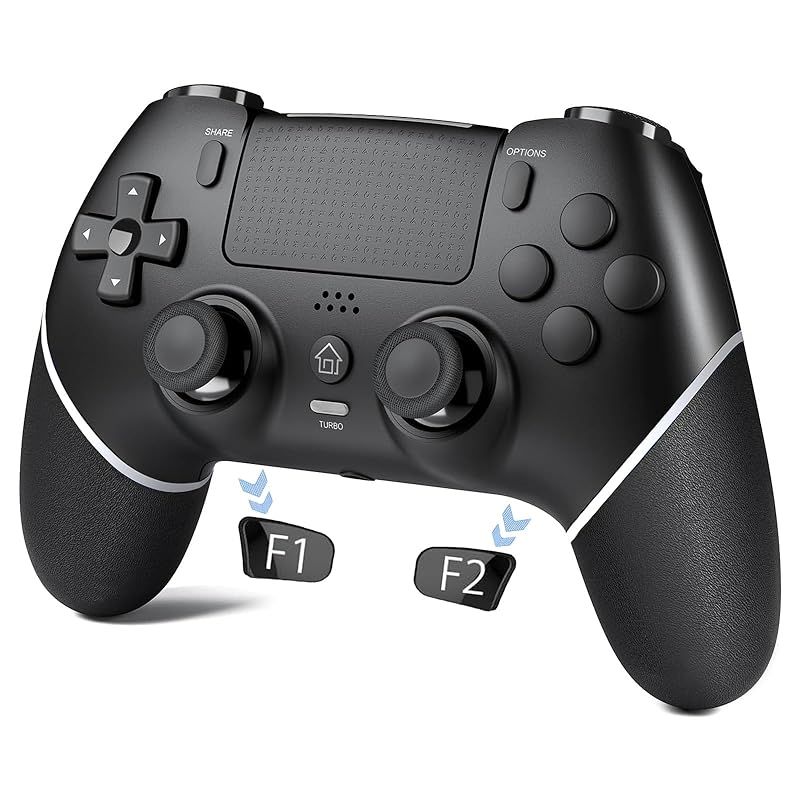 PS4コントローラー 無線 [2024アップグレード版] ＥＮＫＥ p4 コントローラー 背面ボタン付き マクロ機能 大容量1000mAh 16時間連続使用 Bluetooth接続 HD振動/Turbo連射/6軸ジャイロセンサー機能/ピン