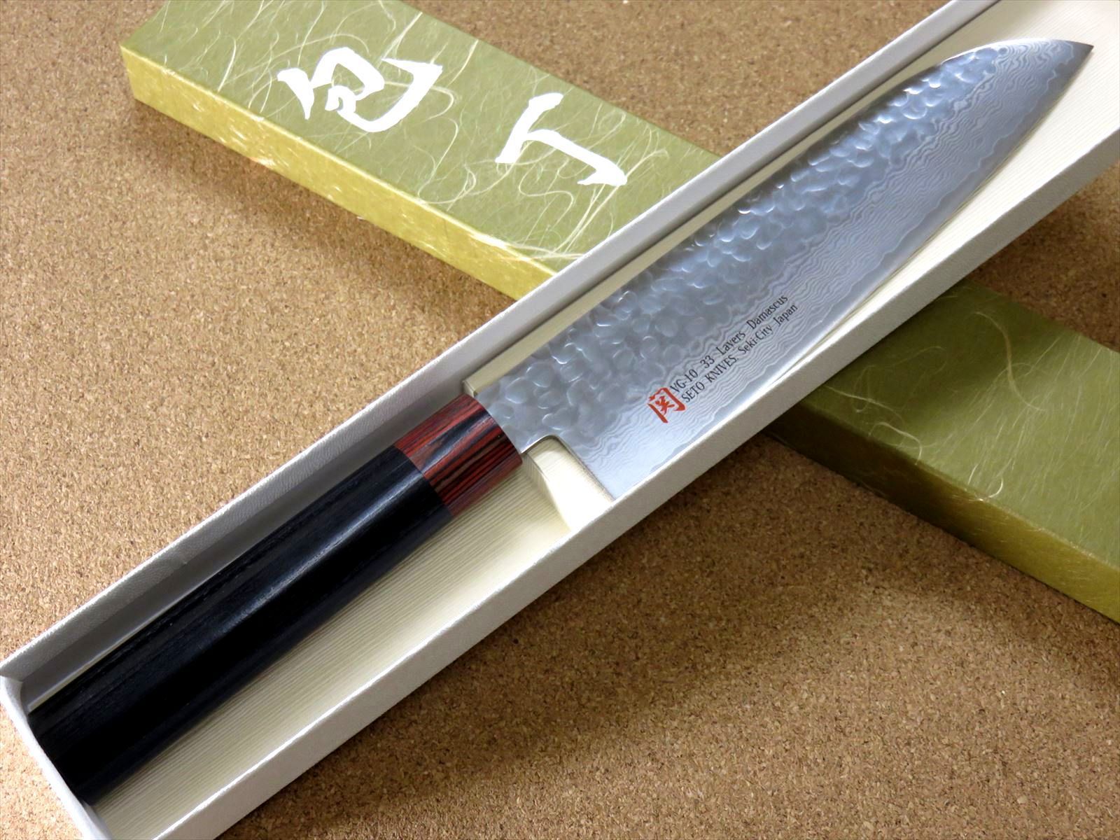 包丁 三徳包丁 18cm (180mm) 伊勢屋 ダマスカス 33層 V金10号 関の刃物