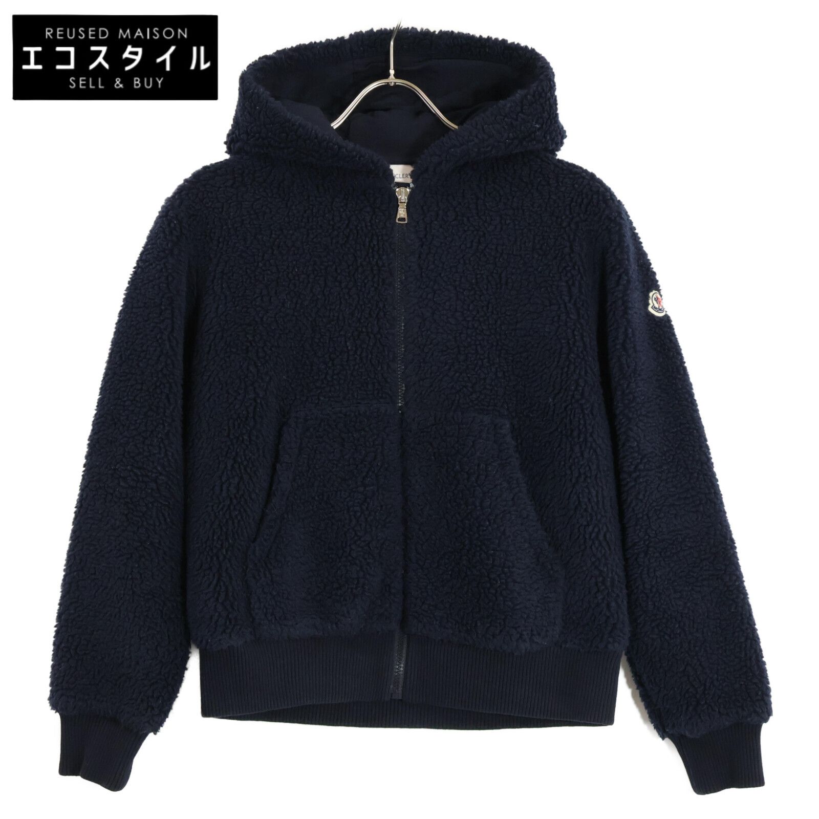 MONCLER モンクレール 24年 J29548G00029 FELPA ZIPPATA CON CAPPUCCINO ﾈｲﾋﾞｰ ﾎﾞｱﾊﾟｰｶ 14A
