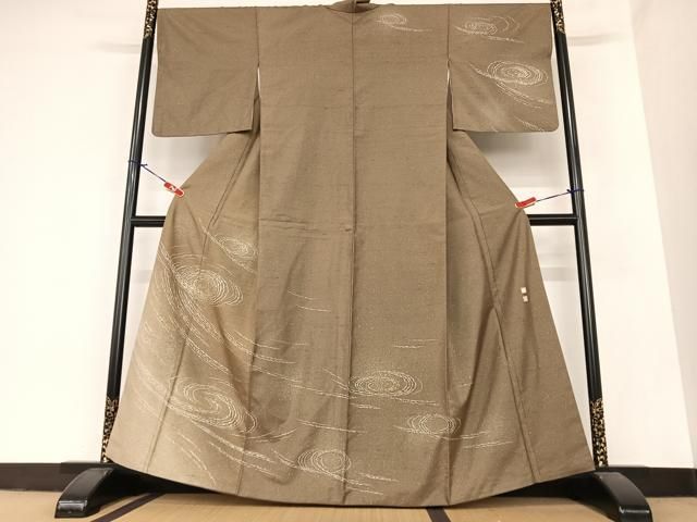 平和屋着物●石川県指定無形文化財　牛首紬　白山工房　手織り　訪問着　吉田匡廣　流水文　暈し染め　正絹　逸品　AABA0127zg 平和屋着物○石川県指定無形文化財 牛首紬 白山工房 手織り 訪問着