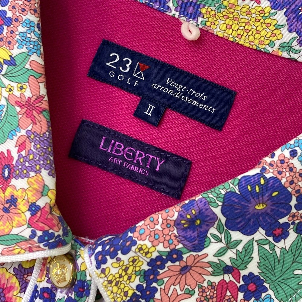 サイズ：2 23区GOLF ニジュウサンクゴルフ × LIBERTY 半袖ワンピース 花 総柄 ピンク系 [240101492722] ゴルフウェア レディース ストスト サイズ：2 23区GOLF ニジュウサンクゴルフ × LIBERTY 半袖