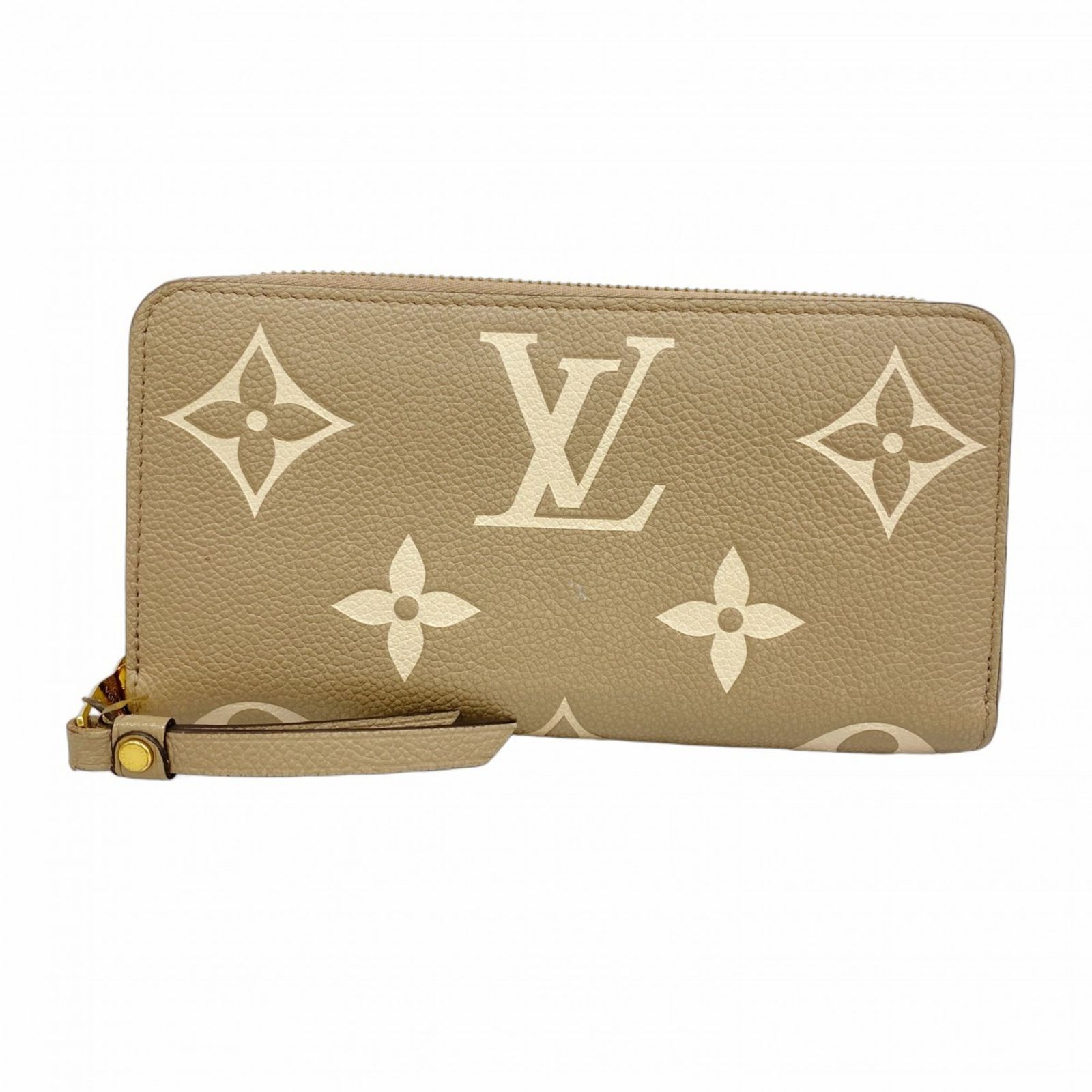 良品◇グッチ レザー ロゴ ラウンドファスナー 長財布 イエロー  