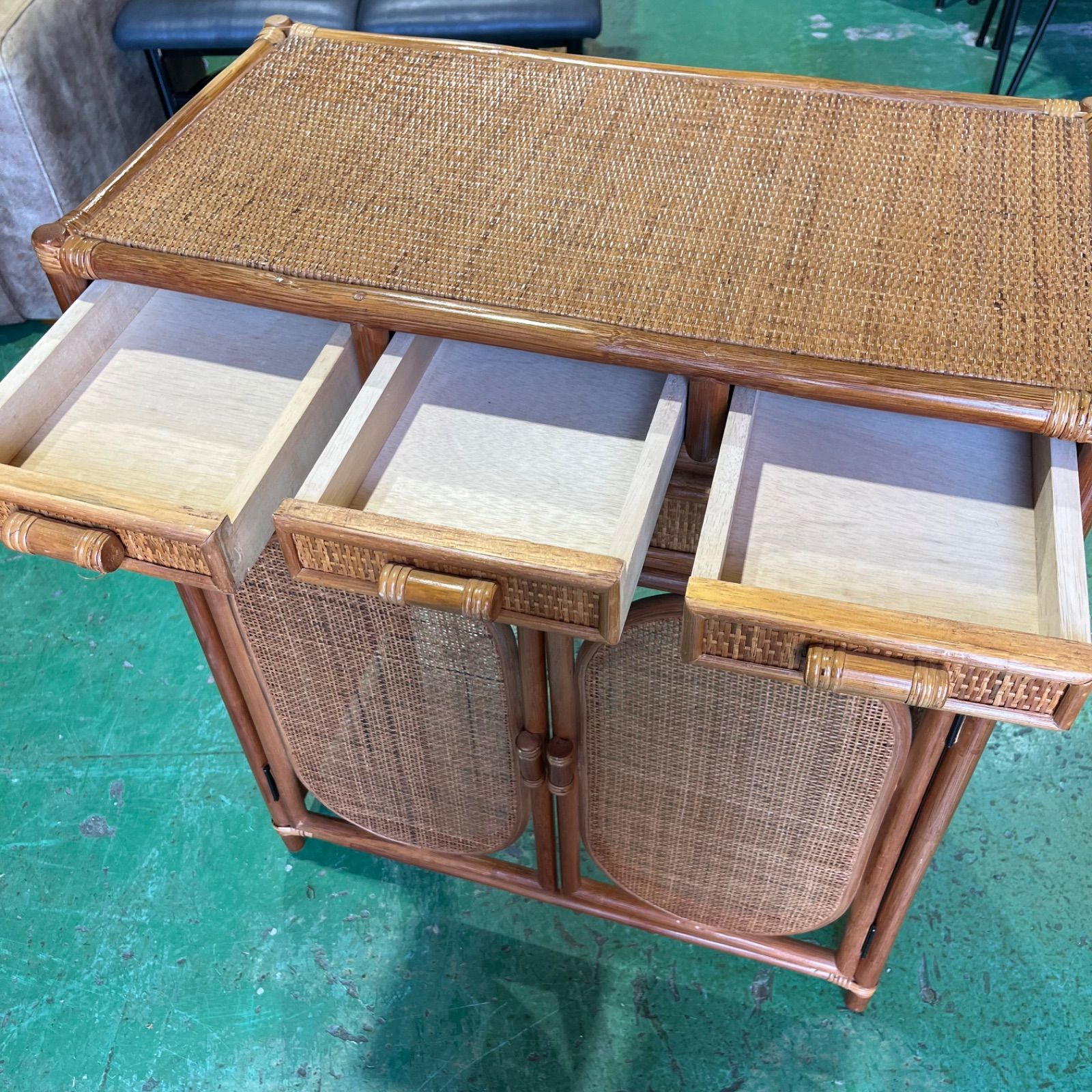 ラタン キャビネット ヴィンテージ ビンテージ 家具 オールド