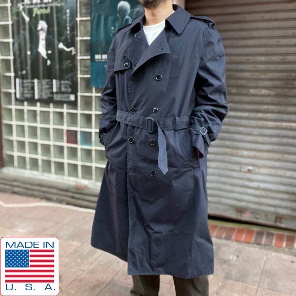 美品 実物 米軍 オールウェザー トレンチコート 紺系 44XL アメリカン 