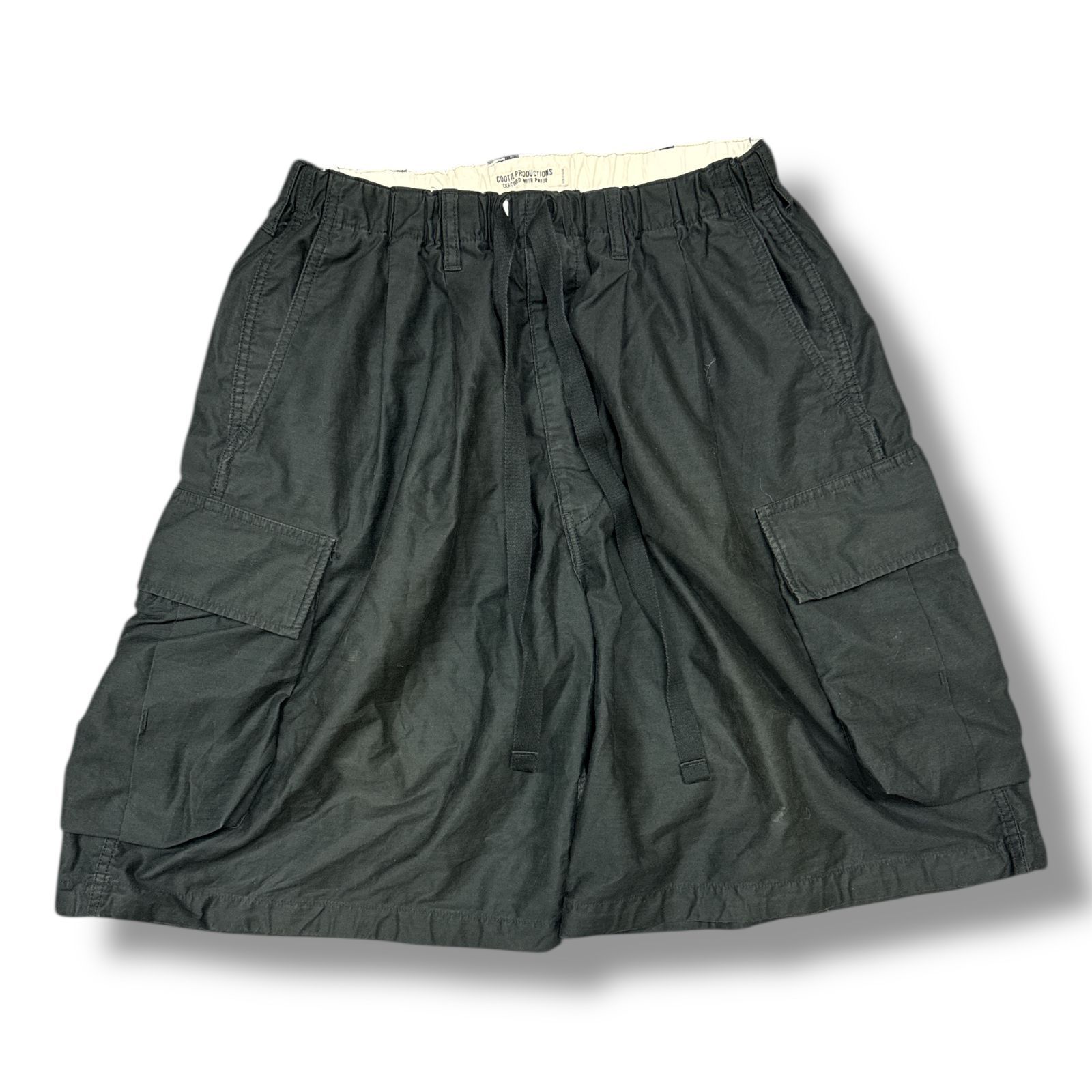 参考上代27500円 COOTIE PRODUCTIONS 21SS Back Satin Error Fit Cargo Easy Shorts バックサテン エラーフィット カーゴ イージーショーツ クーティー CTE-21S110 ブラック M
