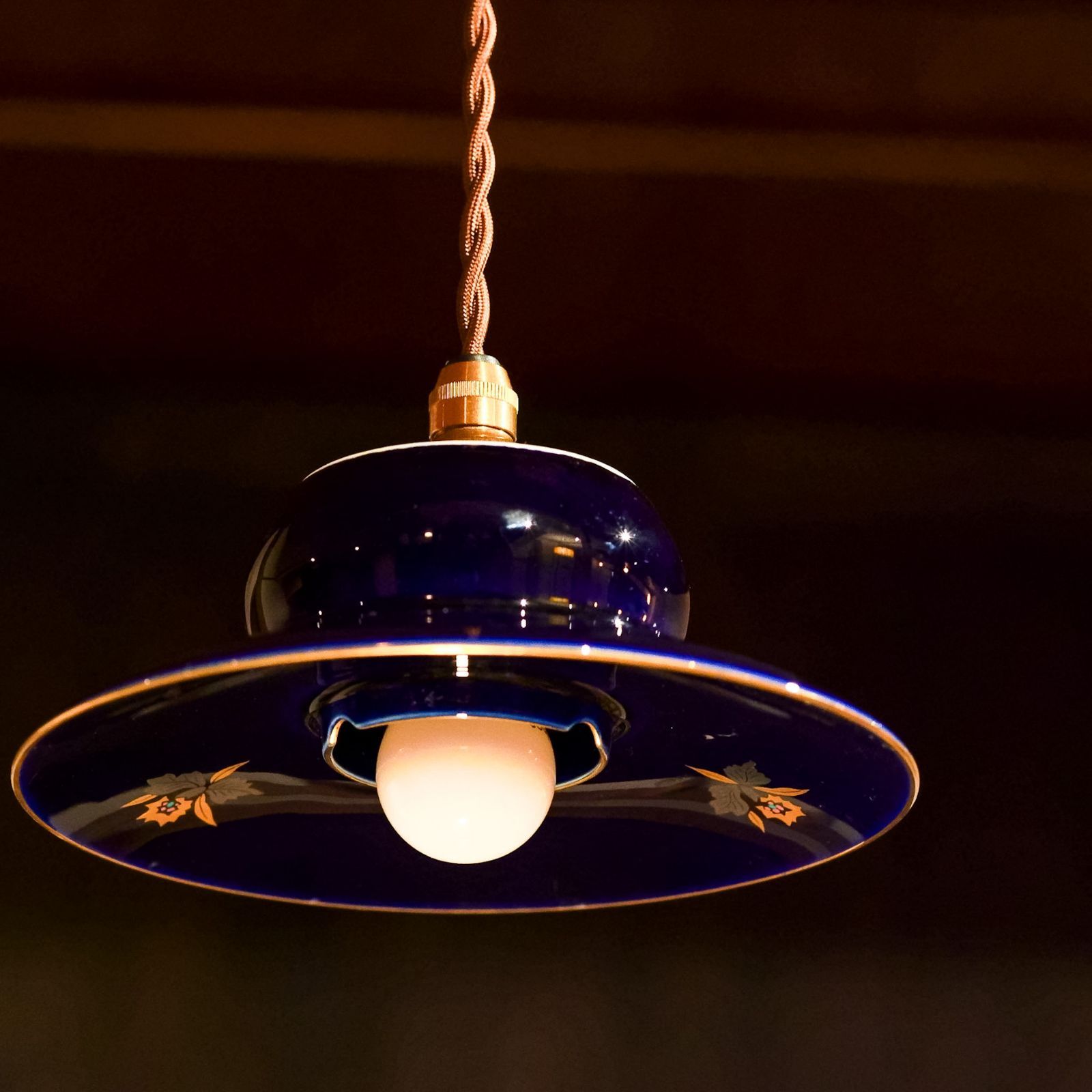 香蘭社 花瓶 ルリ金彩葡萄 瑠璃 18cm R1538-NB61 個