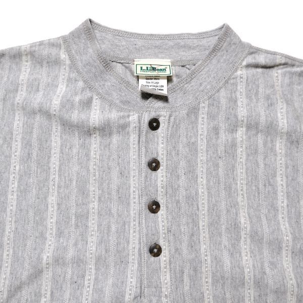 60s スウェット　ビンテージ　ヘンリーネック　半袖　コットン デッドストック? 90's LLBEAN LLビーン ストライプ ヘンリー
