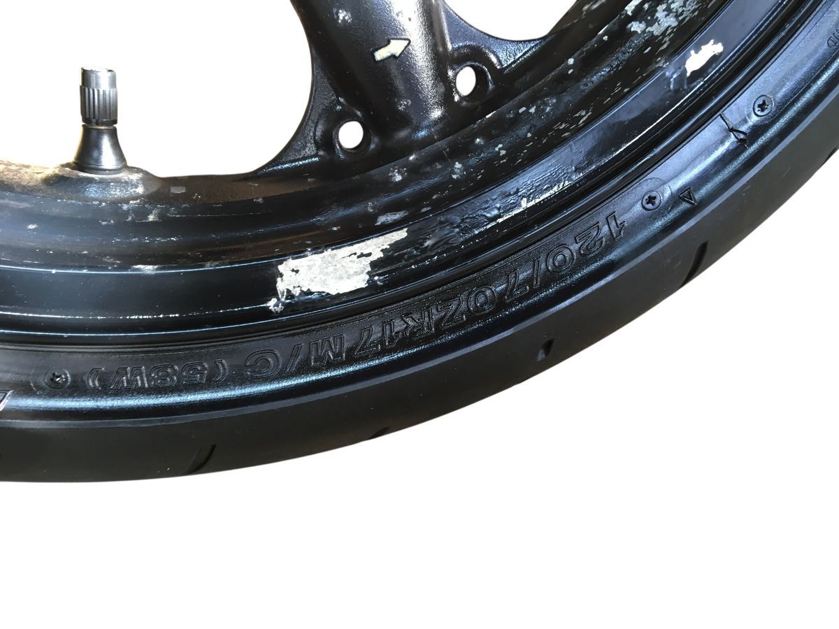 ZX-6RR ZX600K 03-04 低走行126ｋｍ 前後 ホイール セット フロントのみディスク付 厚みたっぷり 組み換え 2750-Z4308