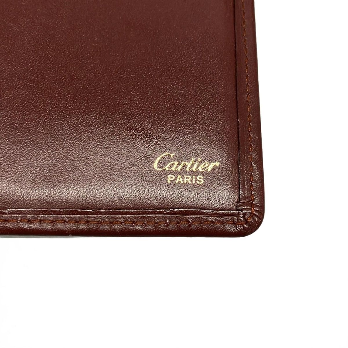 カルティエ Cartier レザーアタッシュケース ボルドー メンズ