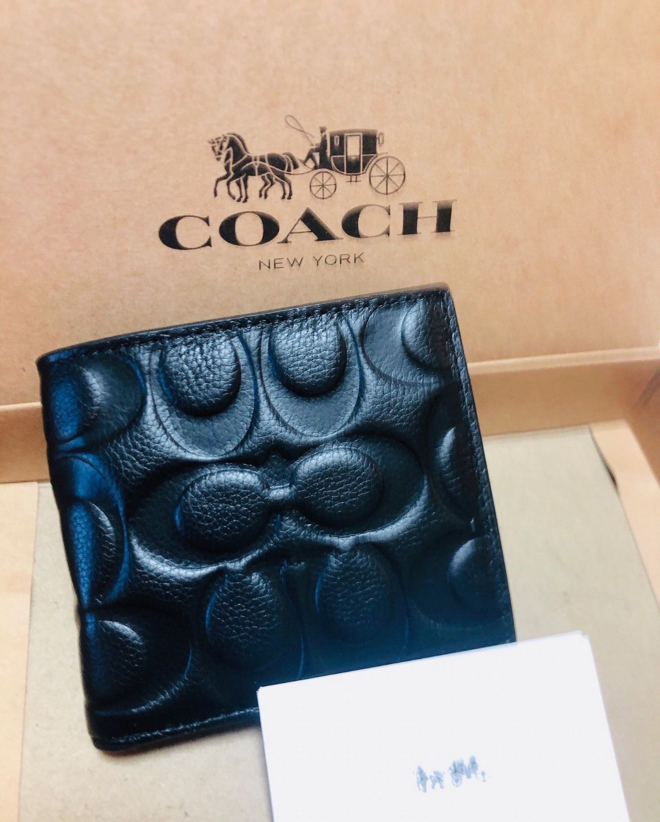 新品未使用】コーチ COACH 二つ折り財布 F75005 ブラック - 折り財布