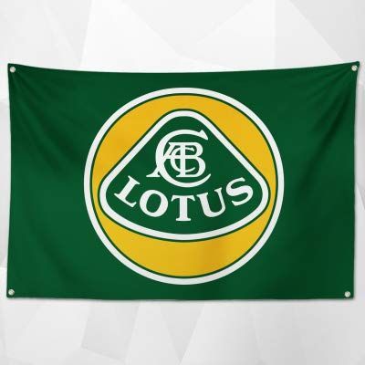 「ロータス・ロゴ2」特大フラッグ・旗バナー・約150ｃｍ×90ｃｍのビックサイズでお部屋・ガレージの装飾に最適！アメリカ雑貨・カーレース