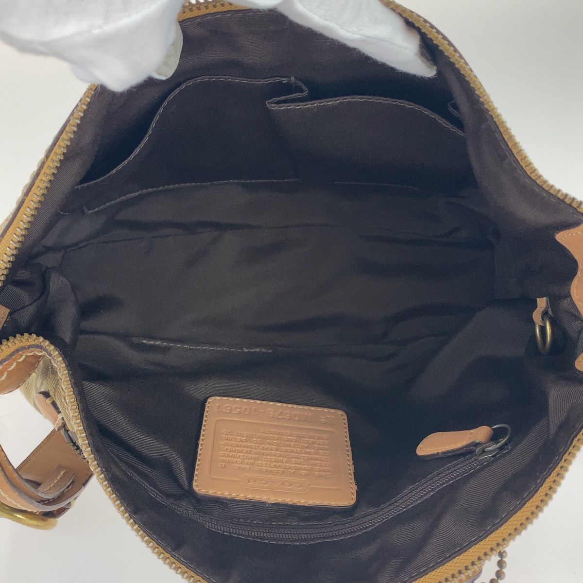COACH コーチ シグネチャー ブラウン 茶 ゴールド金具 キャンバス ...