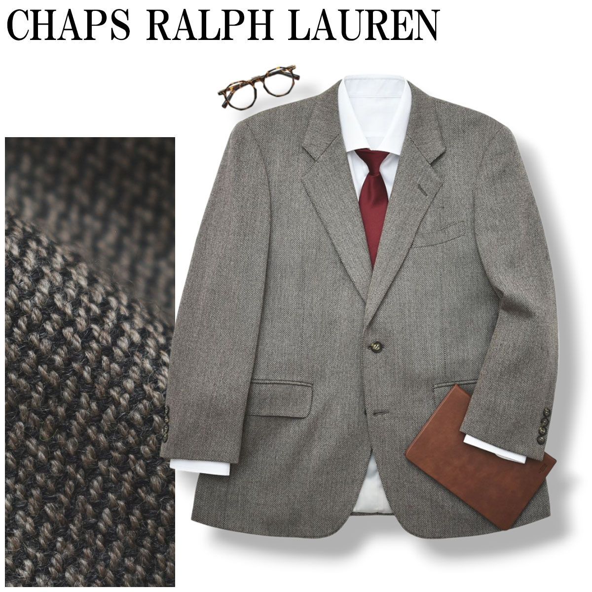 チャップス ラルフローレン/グレンチェック/ウールテーラードジャケット/2B チャップス ラルフローレン CHAPS RALPH LAUREN ウール シングル