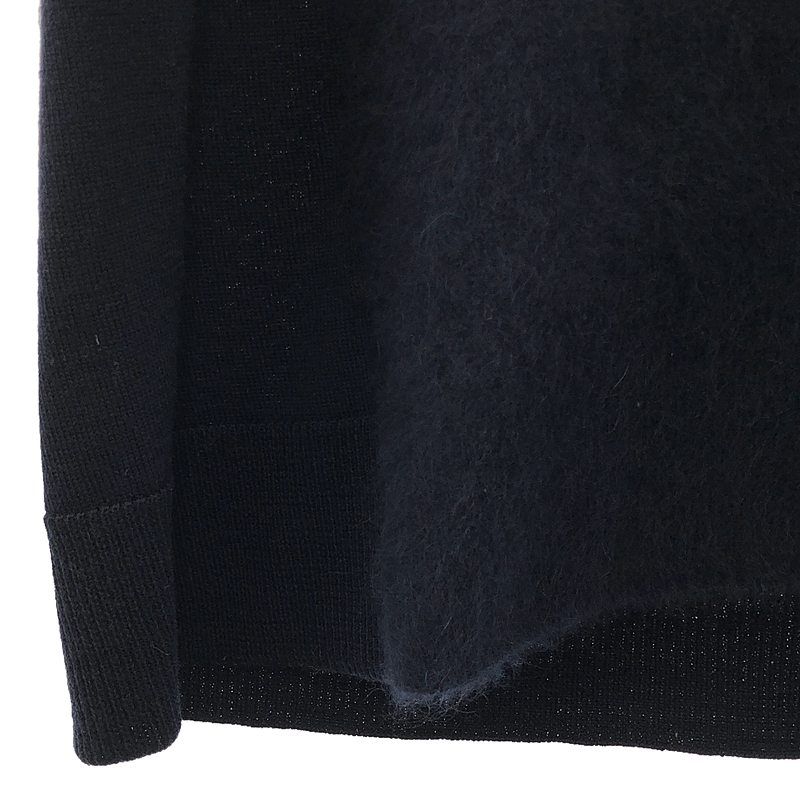 デミルクスビームス　フロントフラッフィ　ラクーン　Ｖネック　ネイビー Demi-Luxe BEAMS（デミルクス ビームス）の「Demi-Luxe BEAMS