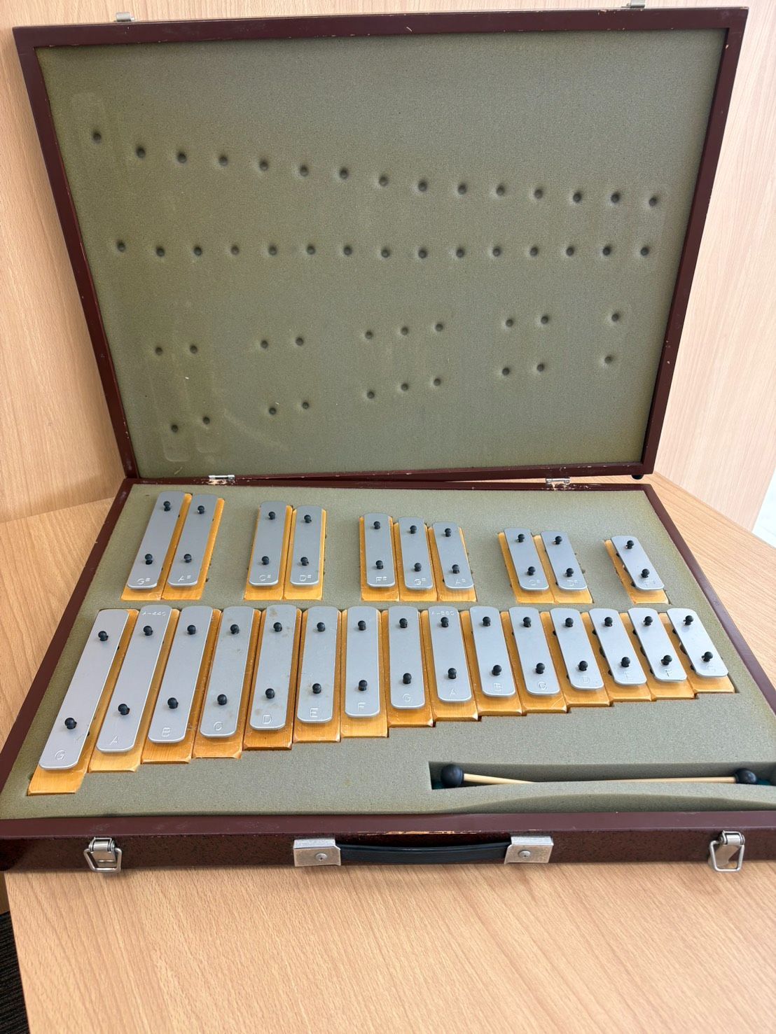 EL6 河合楽器 KAWAI 鉄琴 グロッケン 25音 ブロックタイプ 純正ケース付き FJ11148