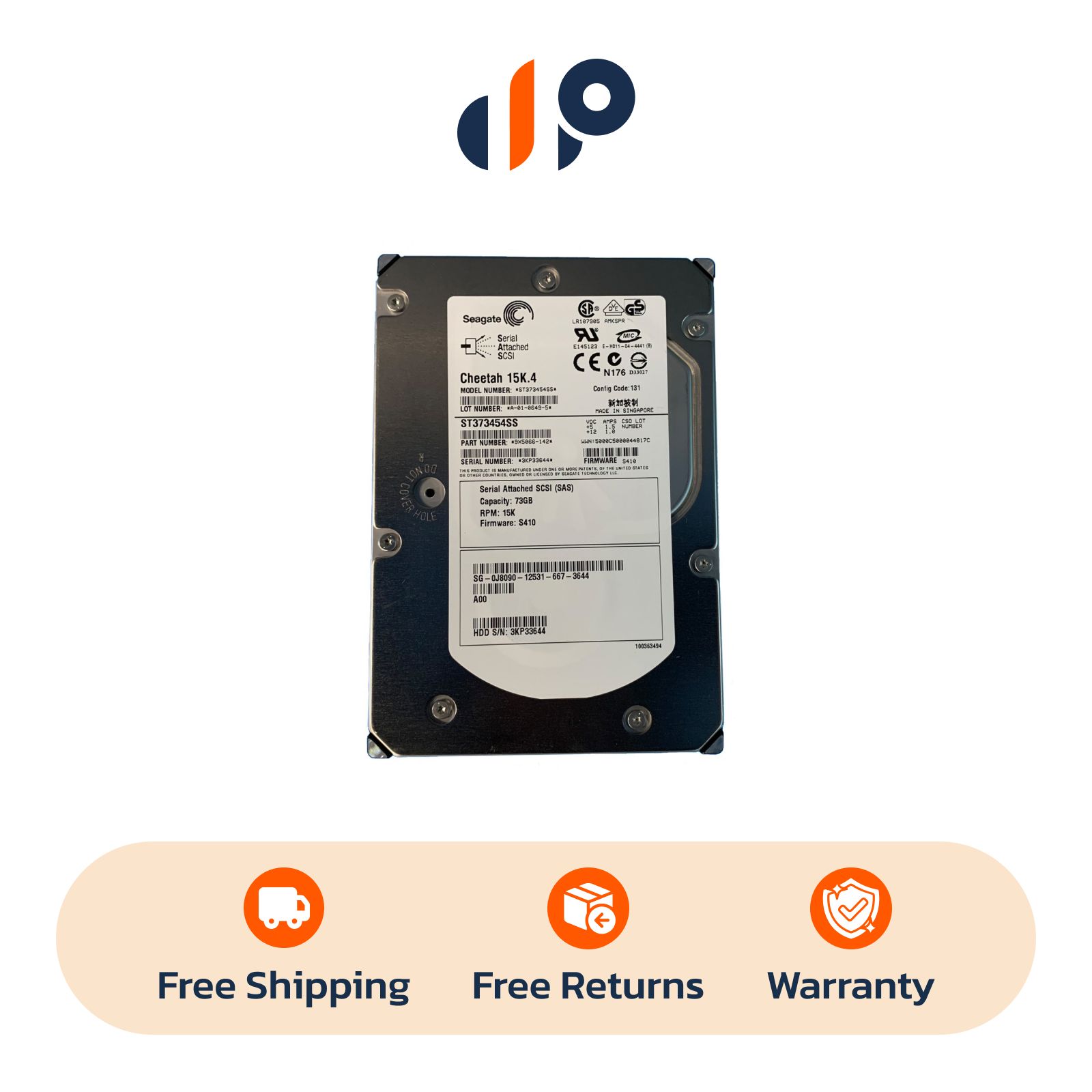 ST373454SS Seagate CHEETAH 15K.4 73GB 15K RPM 3Gbps 3.5インチ SAS HDD 同日発送